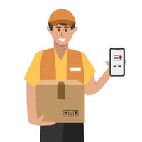 Courier delivery packet. Package delivery service. Courier use vest. Fast delivery. Express delivery package. Delivery worker. Warehouse worker. vector