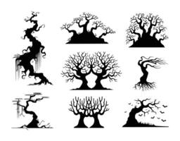 Charming Creepy Tree Designs EPS Template vector