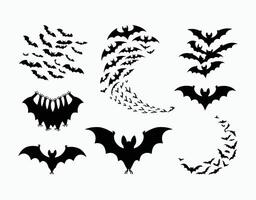 Swirling Bats Fun Shapes Silhouette EPS Template vector