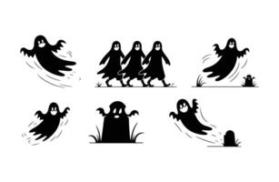 Happy Ghosts EPS Template Illustration vector