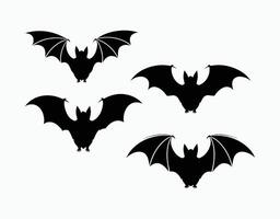 Bats in Flight Simple Silhouettes EPS Template Illustration vector