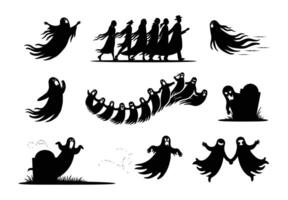 Ghosts Together EPS Template Illustration vector