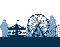 Farewell A Ghostly Carnival Silhouette EPS Template vector