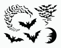 Bats Flying in a Zigzag Pattern Silhouette EPS Template Illustration vector