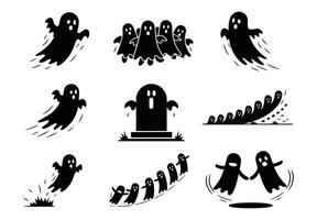 Ghosts Together EPS Template Illustration vector