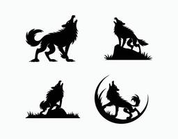 Howling Creatures Silhouette EPS Template vector