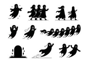 Flying Ghosts EPS Template Illustration vector