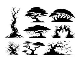 Scary Weird Tree Shapes EPS Template Illustration vector