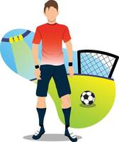soccer player with ball vector
