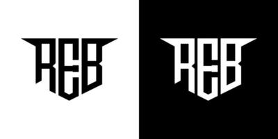 REB letter logo design with white background in illustrator, logo modern alphabet font overlap style, calligraphy designs for logo, Poster, Invitation, etc. vector