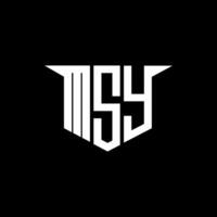 MSY letter logo design with white background in illustrator, logo modern alphabet font overlap style, calligraphy designs for logo, Poster, Invitation, etc. vector