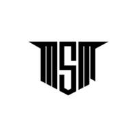 MSM letter logo design with white background in illustrator, logo modern alphabet font overlap style, calligraphy designs for logo, Poster, Invitation, etc. vector