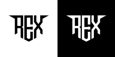 REX letter logo design with white background in illustrator, logo modern alphabet font overlap style, calligraphy designs for logo, Poster, Invitation, etc. vector