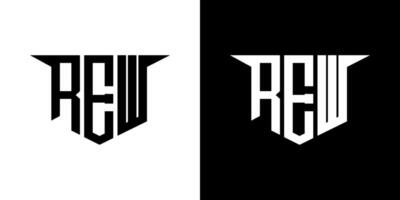 REW letter logo design with white background in illustrator, logo modern alphabet font overlap style, calligraphy designs for logo, Poster, Invitation, etc. vector
