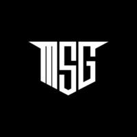 MSG letter logo design with white background in illustrator, logo modern alphabet font overlap style, calligraphy designs for logo, Poster, Invitation, etc. vector