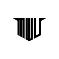 MWU letter logo design with white background in illustrator, logo modern alphabet font overlap style, calligraphy designs for logo, Poster, Invitation, etc. vector