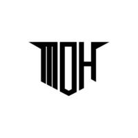 MOH letter logo design with white background in illustrator, logo modern alphabet font overlap style, calligraphy designs for logo, Poster, Invitation, etc. vector
