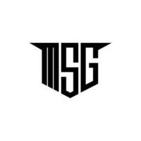 MSG letter logo design with white background in illustrator, logo modern alphabet font overlap style, calligraphy designs for logo, Poster, Invitation, etc. vector