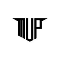 MUP letter logo design with white background in illustrator, logo modern alphabet font overlap style, calligraphy designs for logo, Poster, Invitation, etc. vector