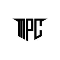 MPC letter logo design with white background in illustrator, logo modern alphabet font overlap style, calligraphy designs for logo, Poster, Invitation, etc. vector