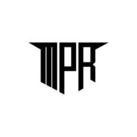 MPR letter logo design with white background in illustrator, logo modern alphabet font overlap style, calligraphy designs for logo, Poster, Invitation, etc. vector