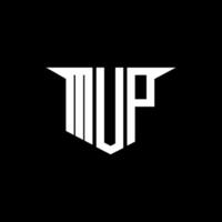 MUP letter logo design with white background in illustrator, logo modern alphabet font overlap style, calligraphy designs for logo, Poster, Invitation, etc. vector