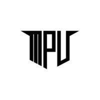 MPU letter logo design with white background in illustrator, logo modern alphabet font overlap style, calligraphy designs for logo, Poster, Invitation, etc. vector