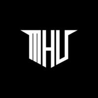 MHU letter logo design with white background in illustrator, logo modern alphabet font overlap style, calligraphy designs for logo, Poster, Invitation, etc. vector