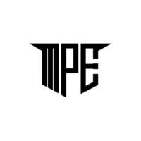 MPE letter logo design with white background in illustrator, logo modern alphabet font overlap style, calligraphy designs for logo, Poster, Invitation, etc. vector