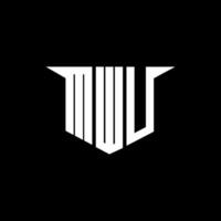 MWU letter logo design with white background in illustrator, logo modern alphabet font overlap style, calligraphy designs for logo, Poster, Invitation, etc. vector
