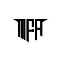 MFA letter logo design with white background in illustrator, logo modern alphabet font overlap style, calligraphy designs for logo, Poster, Invitation, etc. vector