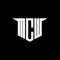 MCW letter logo design with white background in illustrator, logo modern alphabet font overlap style, calligraphy designs for logo, Poster, Invitation, etc. vector