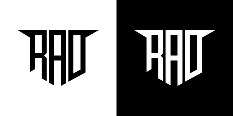 RAD letter logo design with white background in illustrator, logo modern alphabet font overlap style, calligraphy designs for logo, Poster, Invitation, etc.