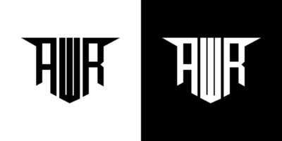 AWR letter logo design with white background in illustrator, logo modern alphabet font overlap style, calligraphy designs for logo, Poster, Invitation, etc. vector