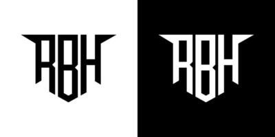 RBH letter logo design with white background in illustrator, logo modern alphabet font overlap style, calligraphy designs for logo, Poster, Invitation, etc. vector