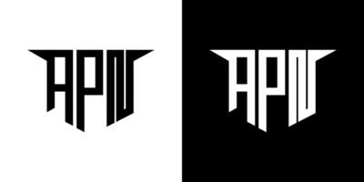 APN letter logo design with white background in illustrator, logo modern alphabet font overlap style, calligraphy designs for logo, Poster, Invitation, etc. vector