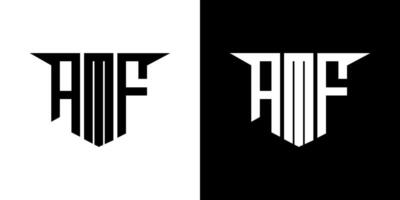 AMF letter logo design with white background in illustrator, logo modern alphabet font overlap style, calligraphy designs for logo, Poster, Invitation, etc. vector