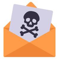 Halloween envelope flat icon isolated on white background. vector