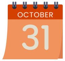 Halloween date flat icon isolated on a white background vector