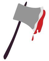 Bloody axe flat icon isolated on white background. vector