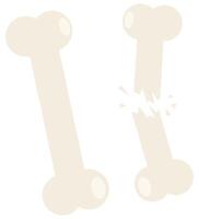Broken bone fracture flat icon illustration isolated on white background. vector