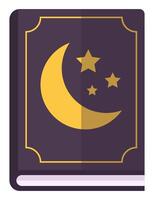 Magic book flat icon isolated on white background. vector