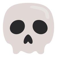 Flat icon of skull isolated on white background. vector