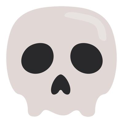Flat icon of skull isolated on white background.