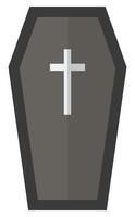 Flat icon of coffin isolated on white background. vector