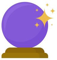 Flat icon of magic ball isolated on white background. vector
