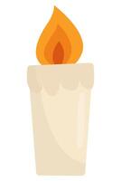 Flat icon of wax candles with flame isolated on white background. vector