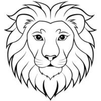 artistic sketch of a lions face, illustration line art vector