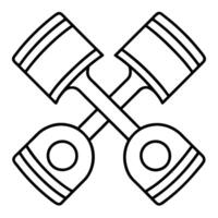 a piston icon with two visible cylinders, or a side view showing two connected cylinders, vector