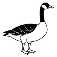 an image of canada goose silhouette with a white background, illustration line art vector